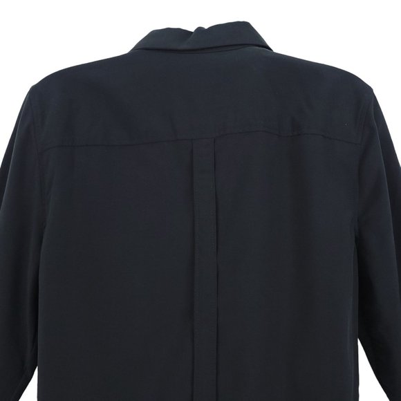 Chicos Half Placket Shirt Fashion Top Womens Size 0 US 4 Black Silky Soft NEW - Picture 7 of 12